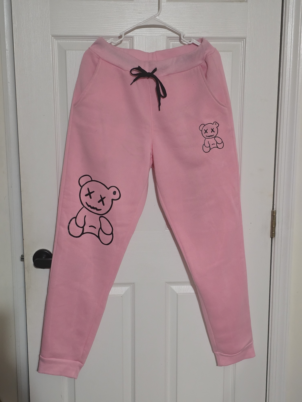 Girls Pink Bear Graphic Jogger Sweatpants